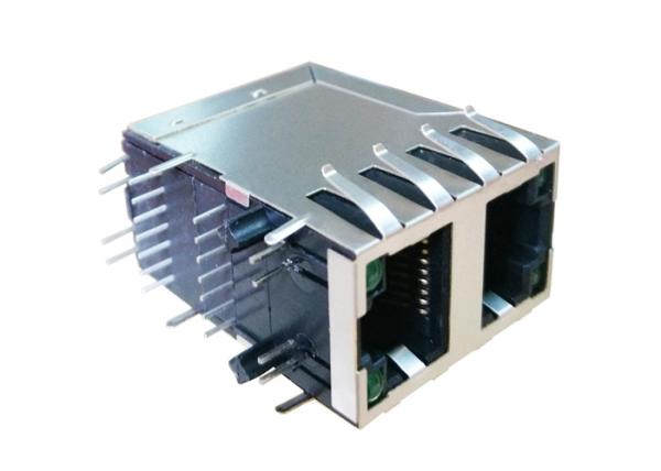 ARJM21A1-805-BB-EW2 2X1 Ethernet RJ45 Connector with 2.5G Base-T Magnetics