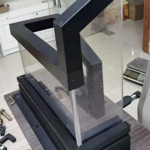 Golden Glass Aluminum Profile For Stairs Section Handrail Card Slot Anti Fingerprint