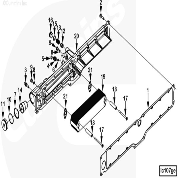 Cummins Qsx15 diesel engine part Oil Cooler Core 4955831 4965487 3689755