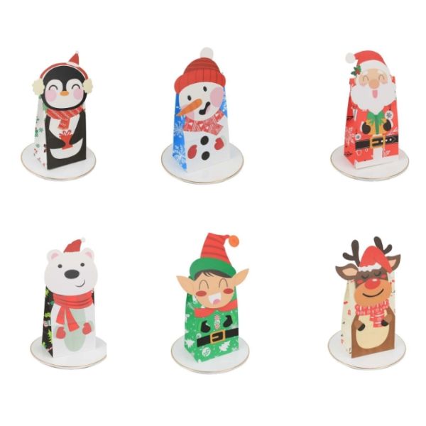 Rectangle 70g White Kraft Paper Christmas Gift Bags Oilproof