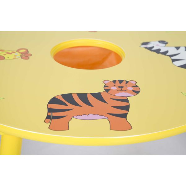 Wooden Animal Themed Childrens Table And Chairs With Hidden Pocket