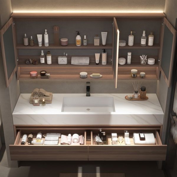 Particleboard Carcase Modern Style Custom Bathroom Vanity Set for High End Bathrooms