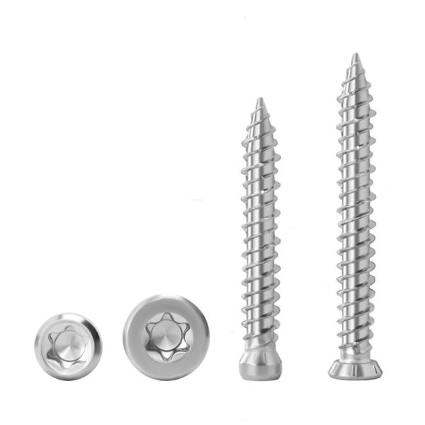 Yellow Coarse Thread 1-1/4 Inch Flat Head Concrete Screws For Secure Masonry Fastening