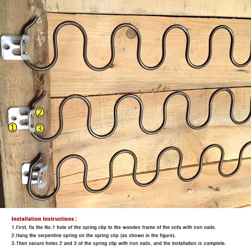 Customizable 4-Hole Sofa Spring Clip Half-Set Rubber-Coated Spring Furniture Hardware Connector for Sofa
