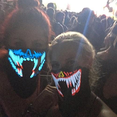 2018  sound activated  LED/EL mask for festival Parties A scary light up Cosplay el Costume Mask supply for dance party