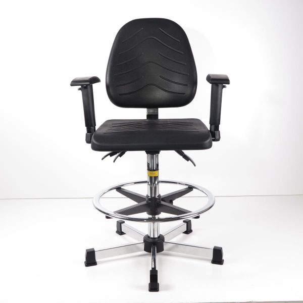 Durable Ergonomic Task Stool Polyurethane Foam Seat / Back Tilt Adjustment
