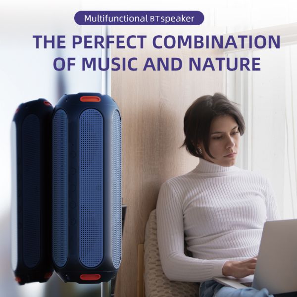 Magnetic Mount Portable Bluetooth Speaker IP66 Waterproof 20W Bass Outdoor Subwoofer Audio
