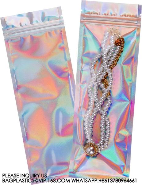 Holographic Mylar Bags Resealable Mylar Bags Packaging Bags For Food Storage Recyclable, Sustainable, Recycled
