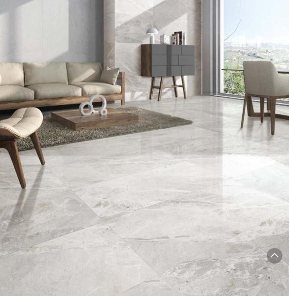 Modern Marble Look Porcelain Tile Tiles 600x1200mm Size Light Grey