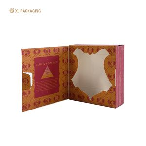 350gsm Card Paper Folding Soap Box with Gold Foil Logo and Die-Cut Window for Flat Shipping