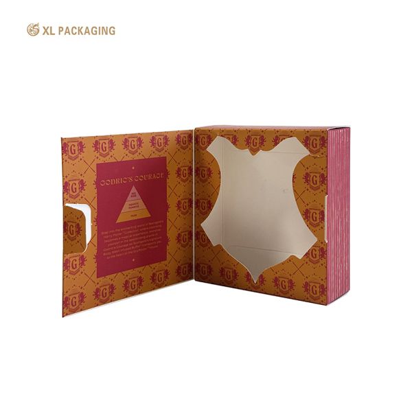 350gsm Card Paper Folding Soap Box with Gold Foil Logo and Die-Cut Window for Flat Shipping
