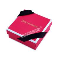 2 Piece Custom Paper Jewelry Boxes  Cardboard Jewelry Boxes With Black Ribbon