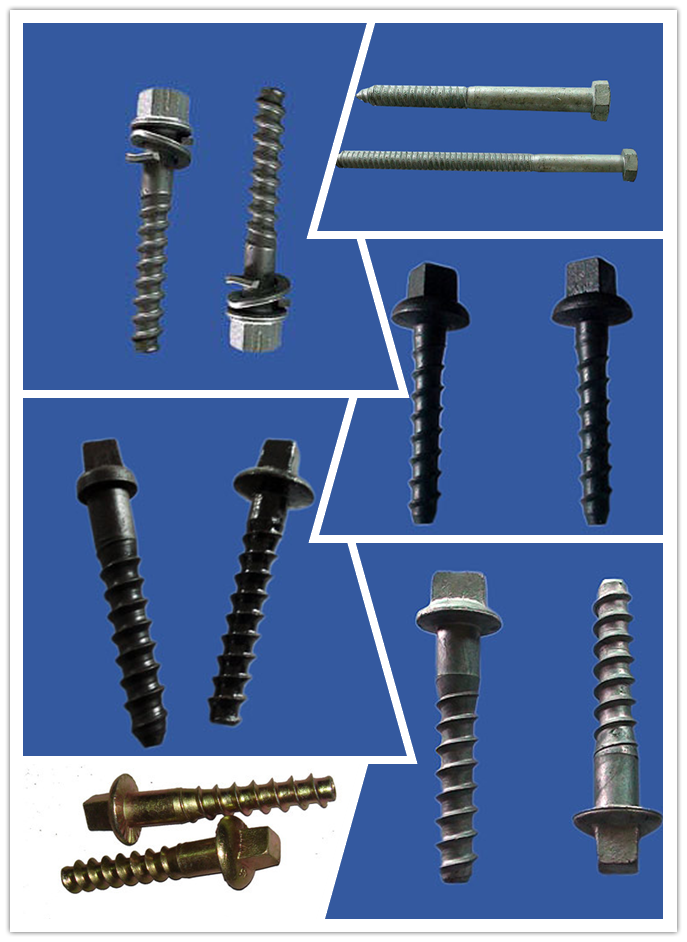 Zhongyue Railway Screw Screws Hexagonfor Railroad , Track Hex Head Screw