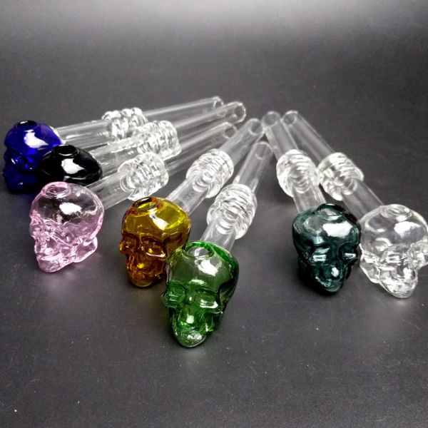 Recyclable Skull Glass oil burner pipe Bubbler Bowl 5.5