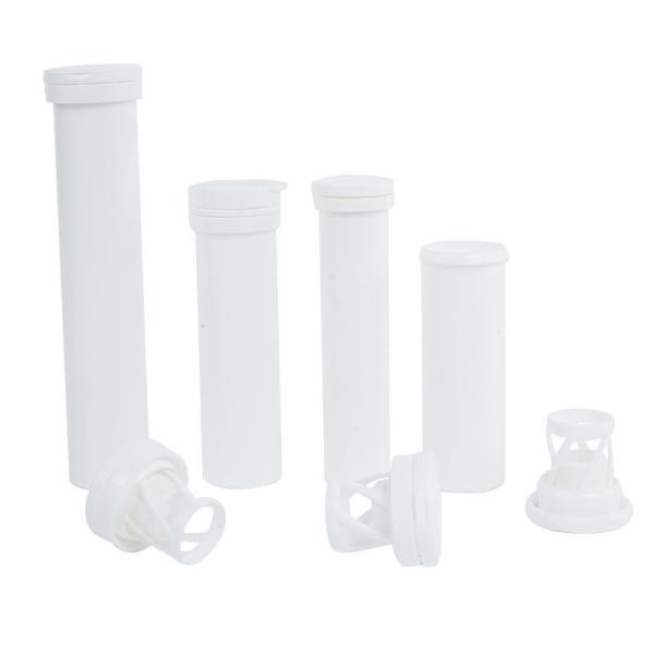 Customized Logo Effervescent Tablet Bottle with Cap and Food Grade PP Collar Material