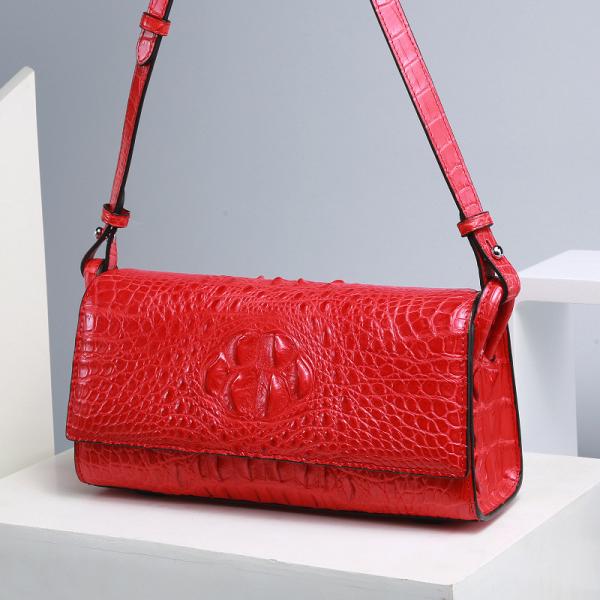 Genuine Crocodile Skin Lady Small Flap Purse Authentic Alligator Leather Women Sling Shoulder Bag Female Cross Body Bag