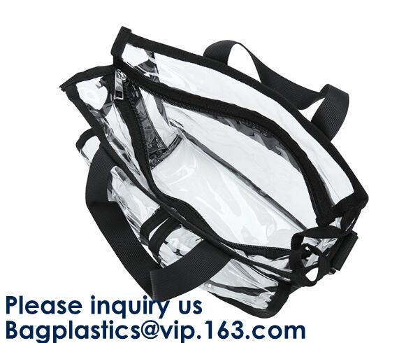 Clear Zipper Bag With Compression Packing Closure,Toiletry Bag With Pink Trim And Zipper Closing PVC zipper pouch bageas