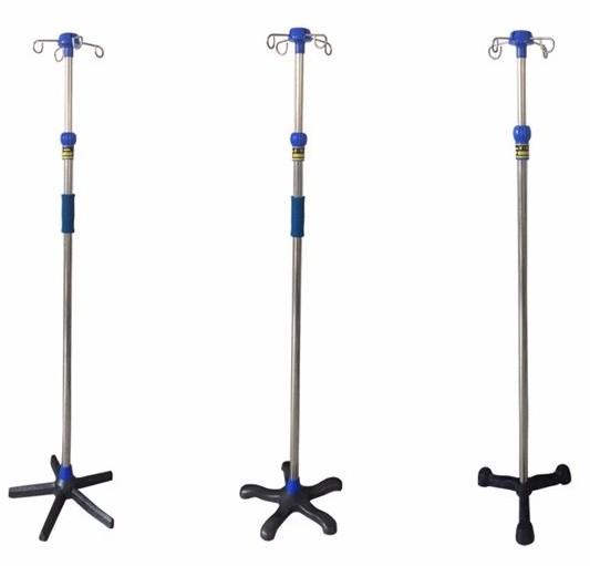 Competitive Stainless steel adjustable height hospital use iv pole 2 hooks