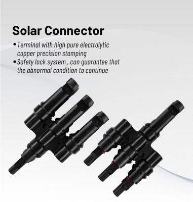 Conector de painel fotovoltaico de cabo fotovoltaico de 3 ramificações 30A PA