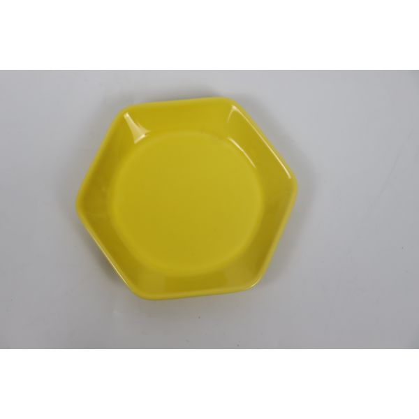 New hexagon ceramic fruit plates colorful dish for home interesting colors children