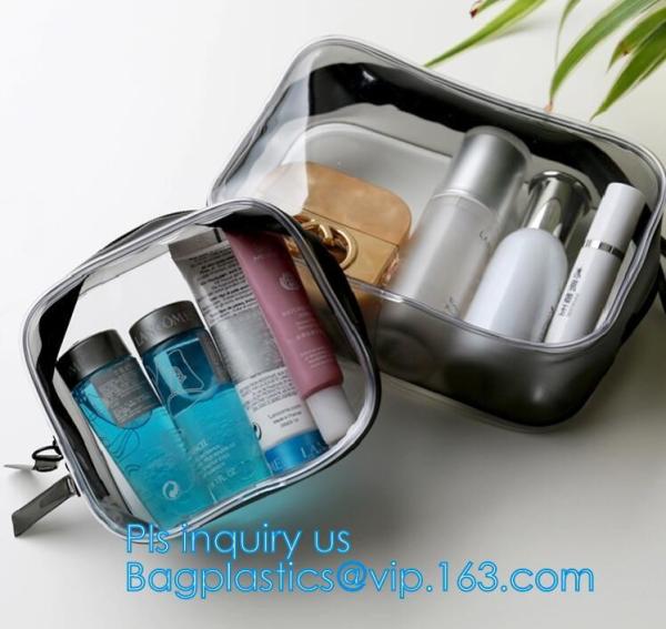 Travel Portable PVC Transparent Waterproof Cosmetic Bag Women Makeup Toiletry Bags, PVC Cosmetic Pouch, PVC Makeup Bag,