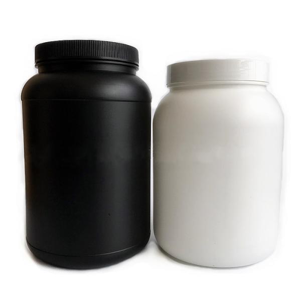 135mm Height HDPE Round Protein Powder Storage Jar Black Canister With Lid