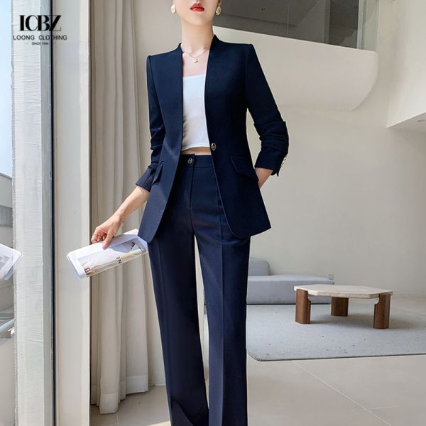 Леди офисные платья 2023 Элегантное одногрудное рабочее платье для профессиональных женщин