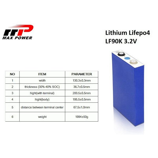 3.2V 90Ah Lithium Lifepo4 Battery UL KC For EV CAR Energy