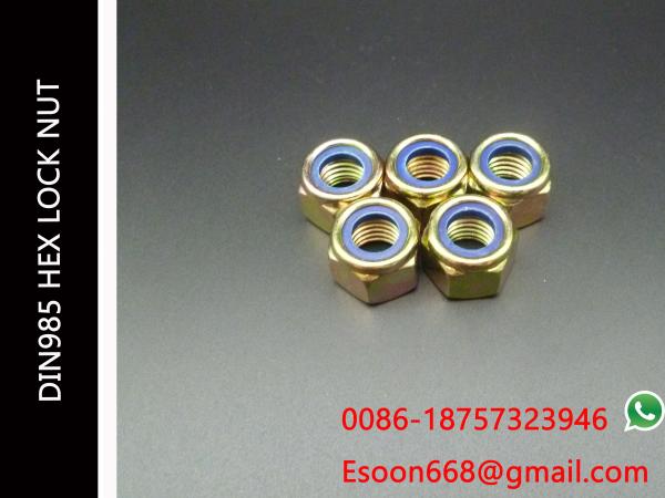 M10-1.0/M10-1.25/M10-1.5 DIN 985 Class 8 Zinc Finish Steel Nylon Insert Lock Nut