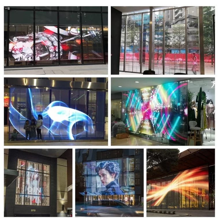 Экран приведенный SMD 2121 слипчивый на открытом воздухе прозрачный для видео- рекламы