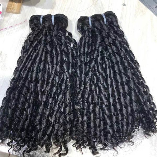 One Donor Virgin Cuticle Aligned Double Drawn Human Hair Bundle Vendors Super Funmi Pixie Curl