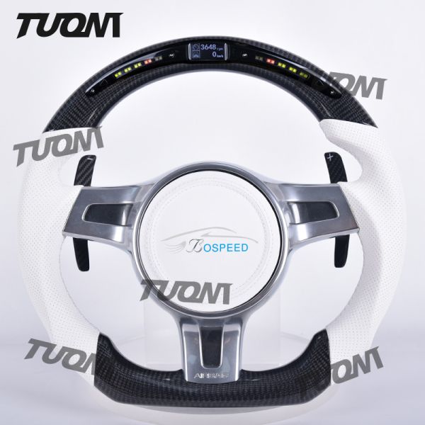 Custom Carbon Fiber Porsche Steering Wheel - Stylish Ergonomic Design