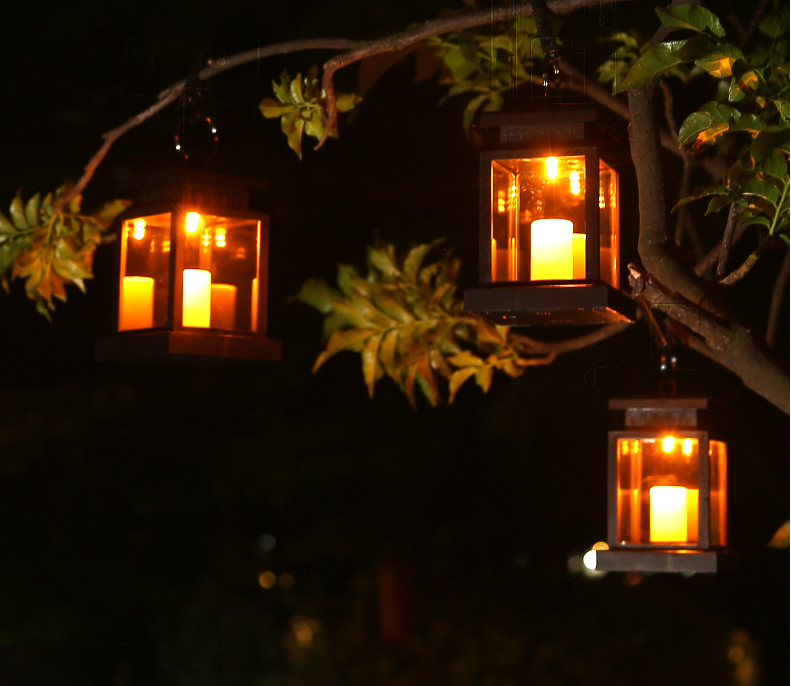 ABS Material Solar Residential Street Lamp for Retro Atmosphere Landscape Decoration