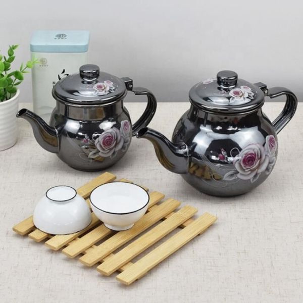 Flower Theme Enamel Kettle Set Water Cup Set 250ml 350ml 500ml 650ml 740ml 1250ml 1400ml