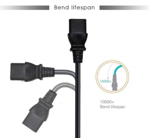 C20 a C13 Cordão de alimentação AC 10A 250V Preto 1m