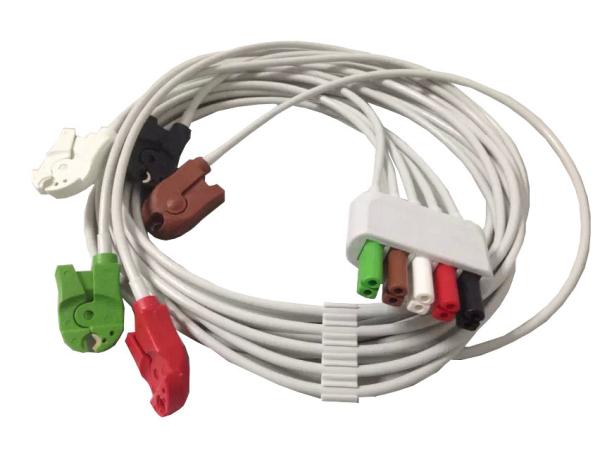 Drager Ecg Cable 5 Lead Clip AHA 5956458 Cables De Ecg  Easy Operation