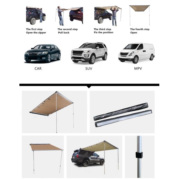 Factory Hot Sales Outdoor Camping Car Side Awning Tent Sun Protection with Oxford Fabric in Stock