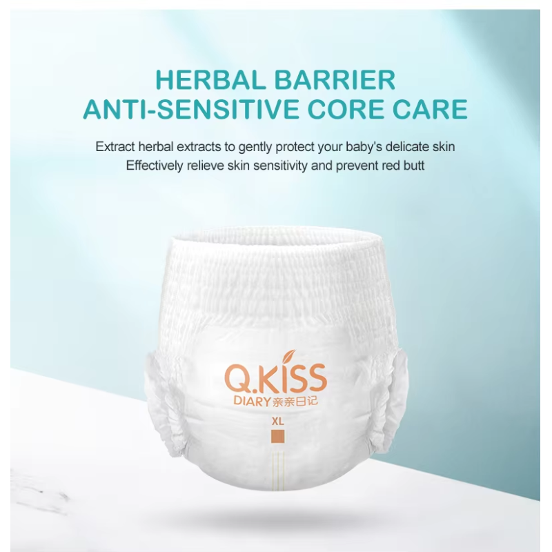 Diapers pamperings premium quality ultra dry disposable baby pant diaper with Q.Kiss Diaper