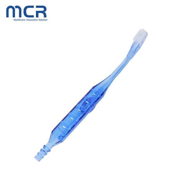 Medical Suction Toothbrush with Silicone Bristles Suction Hole and Transparent Handle for Oral Care