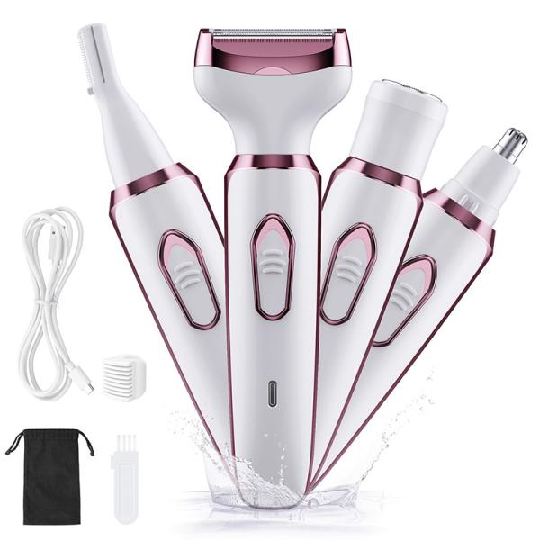 4 In 1 Electric Trimmer For Women Legs Arms Underarms Bikini Line And Face White