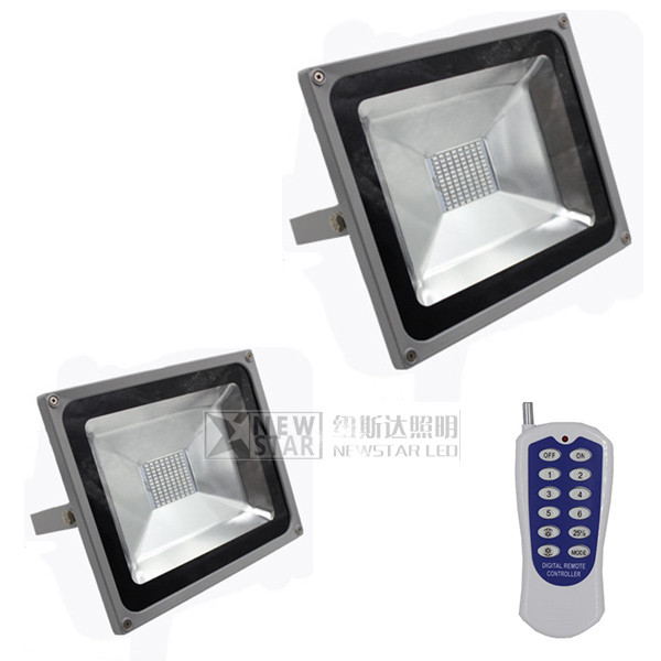 50W SMD RGB LED Floodlight with RF Controller, IR/RGB/DMX 10W-200W RGB led floodlight