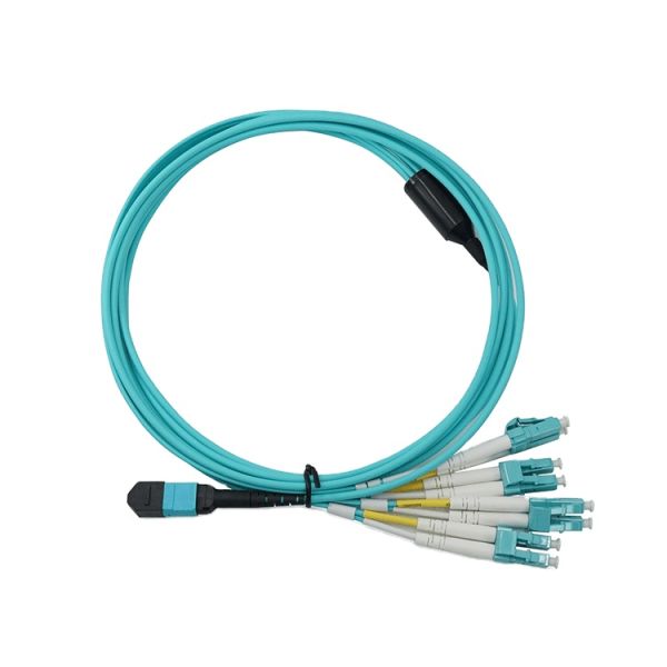Duplex LC Connector FTTX 5m MPO Breakout Patch Cord LSZH