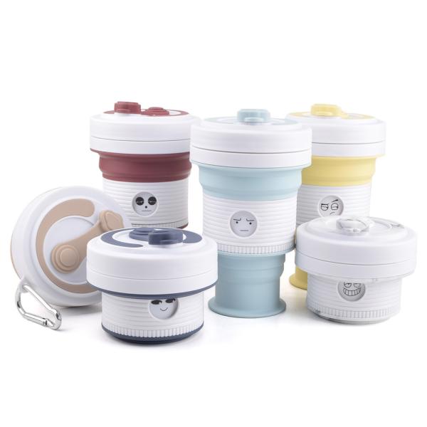 550 ml de 18 oz de silicone dobrável xícaras de café de silicone produtos domésticos branco
