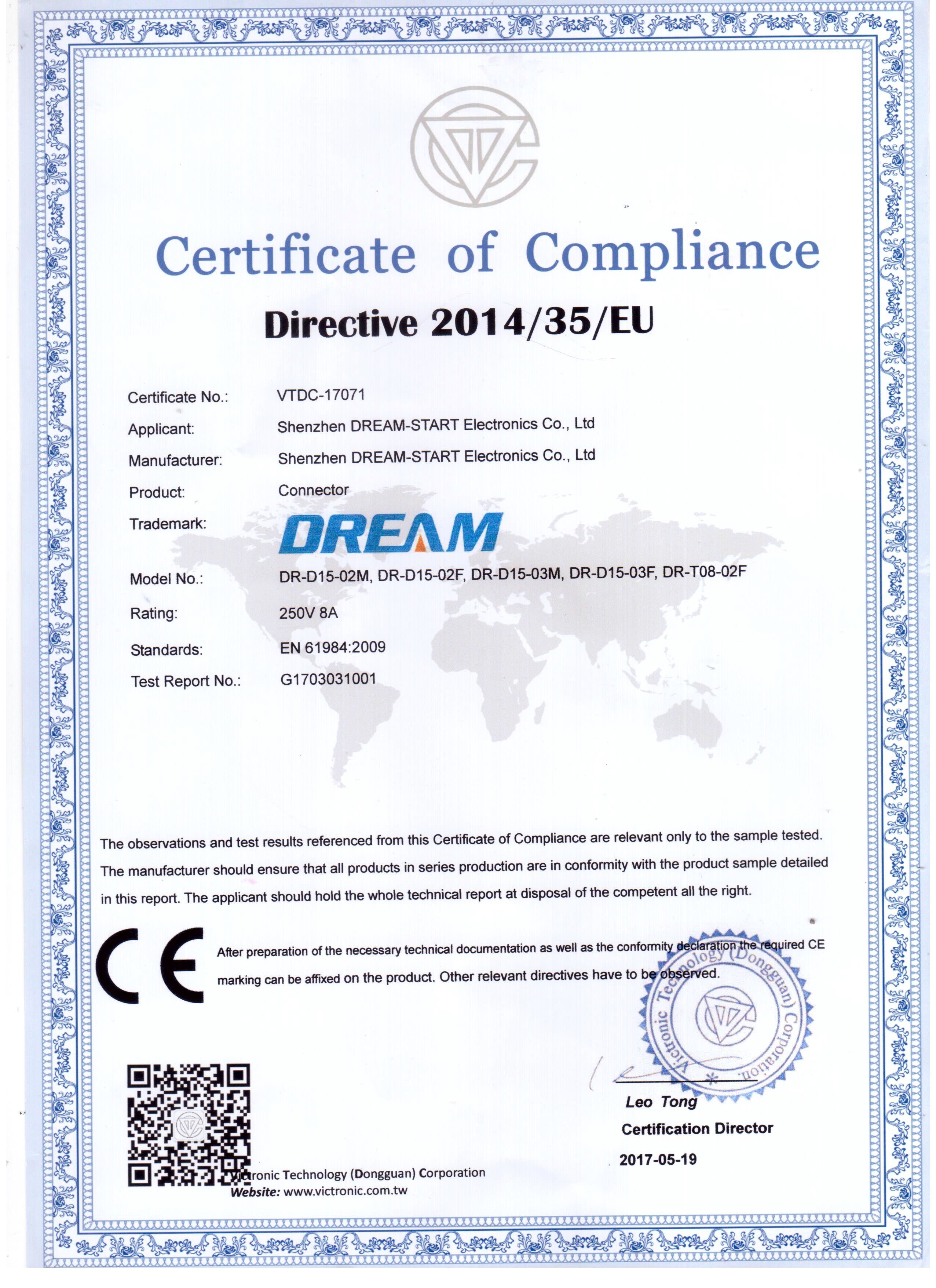 Shenzhen Realeader Industrial Co., Ltd. Сертификации