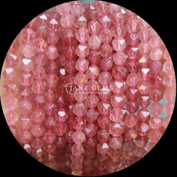 Natural Gemstone Beads Faceted Shape Rose Quartz Tourmaline Loose Strands for Jewelry Making