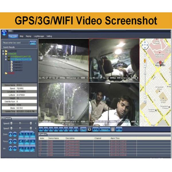 Car / truck / bus H.264 3G live video 4CH SD Card Mobile Vehicle DVR with GPS WIFI