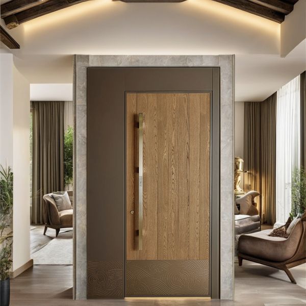 Modern Exterior Villa Doors Anti Theft Waterproof Finished Swing Open Garage Doors