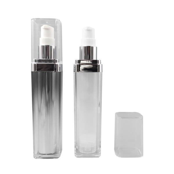 Wholesale Factory High Quality Square Double Layer Vacuum Bottle 30ml 50ml 75ml Hot Sale Cosmetic Liquid Container for Shampoo