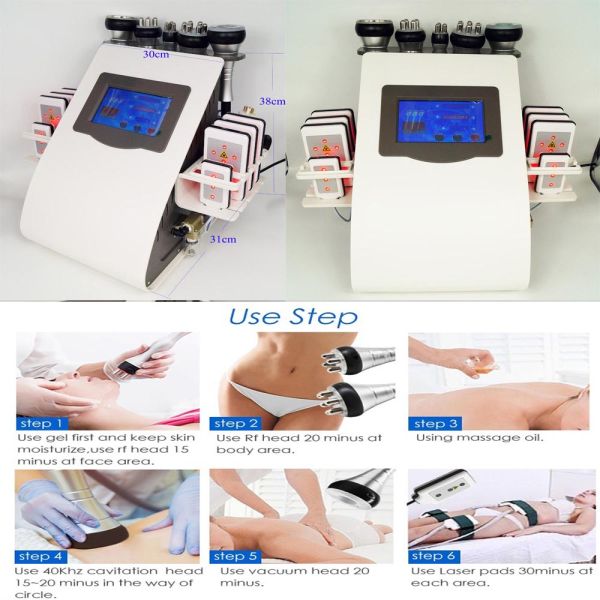 Salon RF Laser Lipo Cavitation Machine 6 In 1 110V 220V For Weight Loss