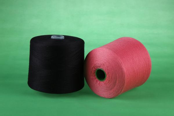 Dyed Colored Ring Spun 100 Percent Polyester Yarn High Strength For Sewing Machine